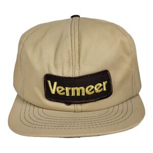 Vintage Vermeer Farm Equipment Logo Patch Snapback Trucker Hat / Cap Made In USA
